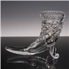 Image 1 : Clear Cut Crystal Cornucopia Vase