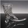 Image 2 : Clear Cut Crystal Cornucopia Vase