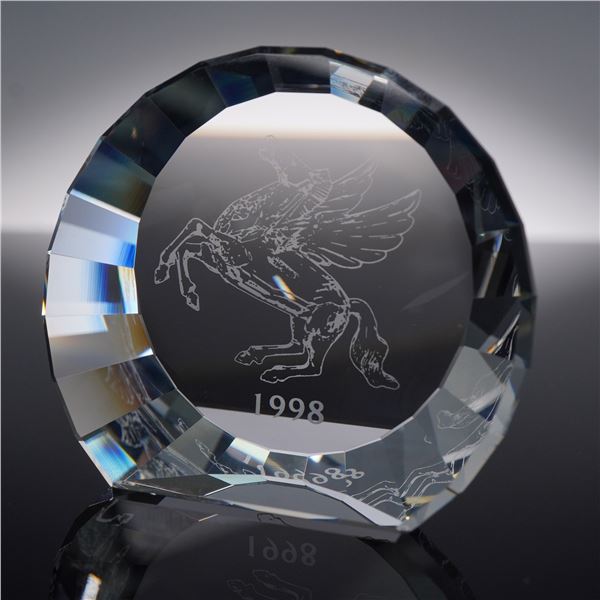 Swarovski Crystal 1998 Event Plaque, Pegasus