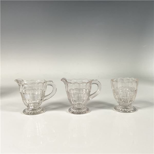 3pc Vintage Glass Creamers & Spooner