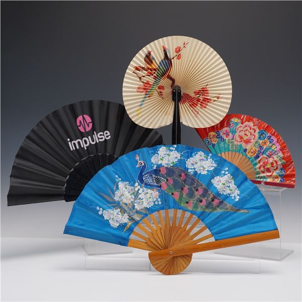 4pc Group of Four Decorative Folding Hand Fans