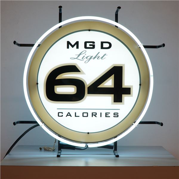 Original Miller MGD Light 64 Calories Neon Sign