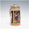 Image 1 : West German Beer Stein, Hand-Painted with Pewter Lid