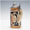 Image 2 : West German Beer Stein, Hand-Painted with Pewter Lid