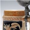 Image 4 : West German Beer Stein, Hand-Painted with Pewter Lid
