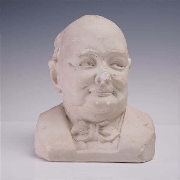 L. Lubiotto Signed Chalk Bust, Sir Winston Churchill