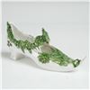 Image 2 : Porcelain Decorative Shoe Figurine with Green Floral Relief