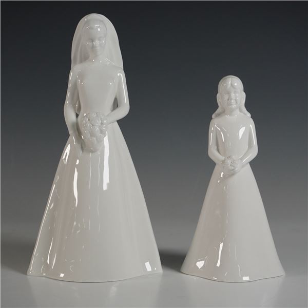 2pc Coalport Porcelain Figurines, The Bride & The Bridesmaid