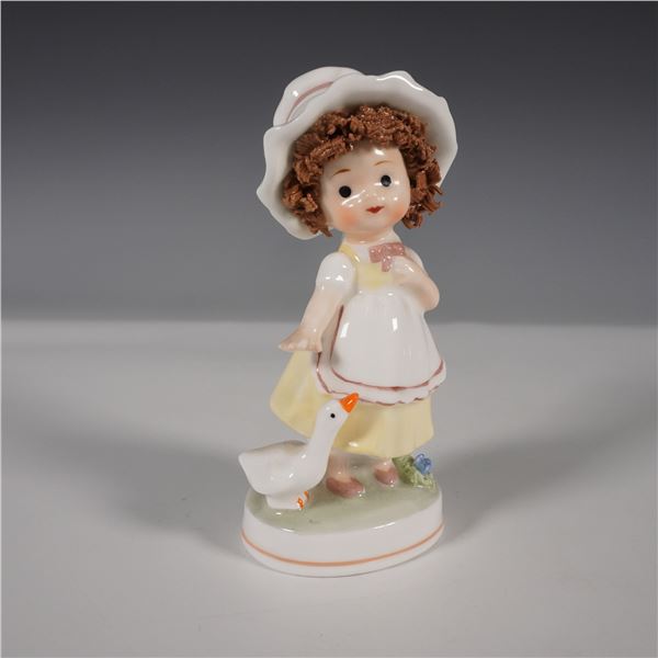 Napco Ware Bone China Figurine, Girl with Goose