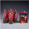 Image 1 : 6pc Coca-Cola Christmas Bottles and Santa Canister