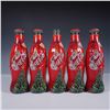 Image 7 : 6pc Coca-Cola Christmas Bottles and Santa Canister