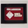 Image 1 : Framed Martial Arts Memorabilia Display - Signed Belt, Phone Case & Note