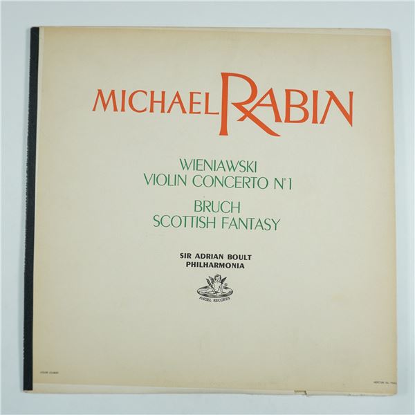 Michael Rabin Wieniawski Violin and Bruch Scottish Fantasy LP Album