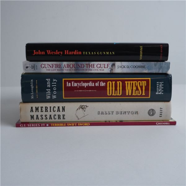 5pc Books on the Old West & Military History