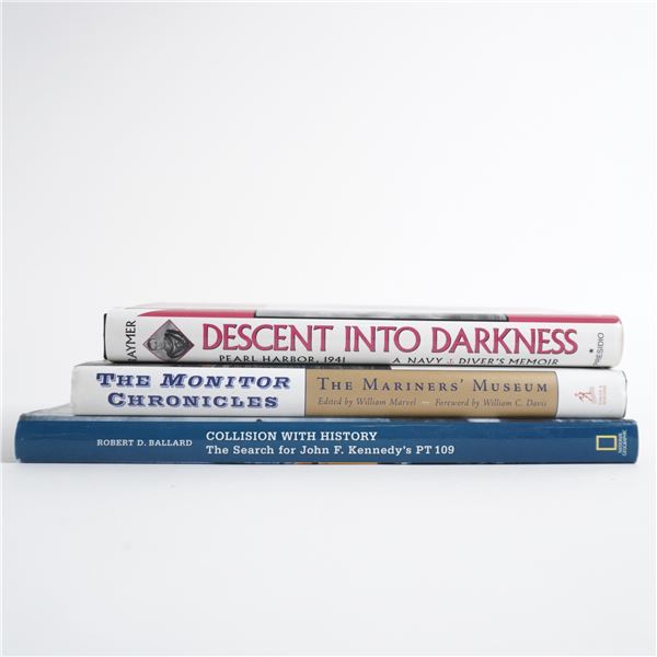 3pc Naval Warfare and Historic Shipwrecks Book Collection