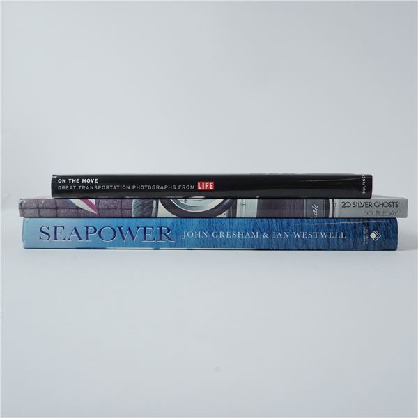 3pc Transportation and Naval Power History Book Collection