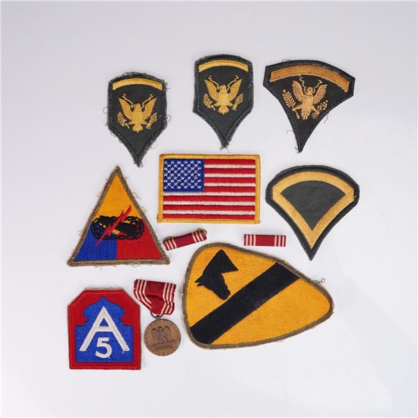 11pc Collection of U.S. Military Patches and Service Medal