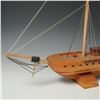 Image 3 : Wood Model Sailing Ship, Two-Mast Display with Base