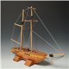 Image 5 : Wood Model Sailing Ship, Two-Mast Display with Base