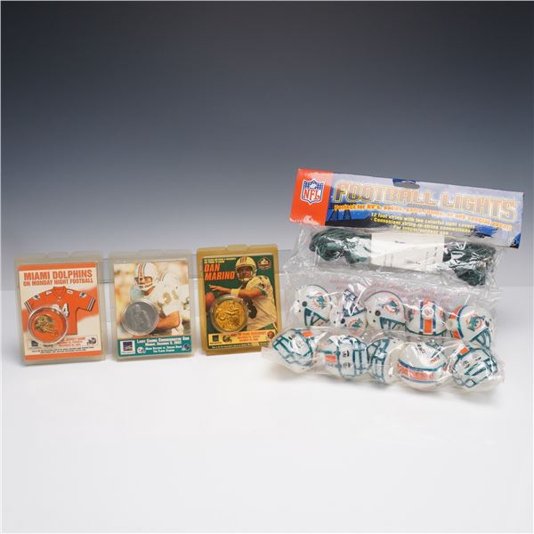 4pc Miami Dolphins Memorabilia with Lights and Coins