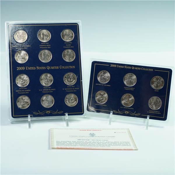 2pc 2009 United States Quarter Collections, Commemorative Gallery Sets