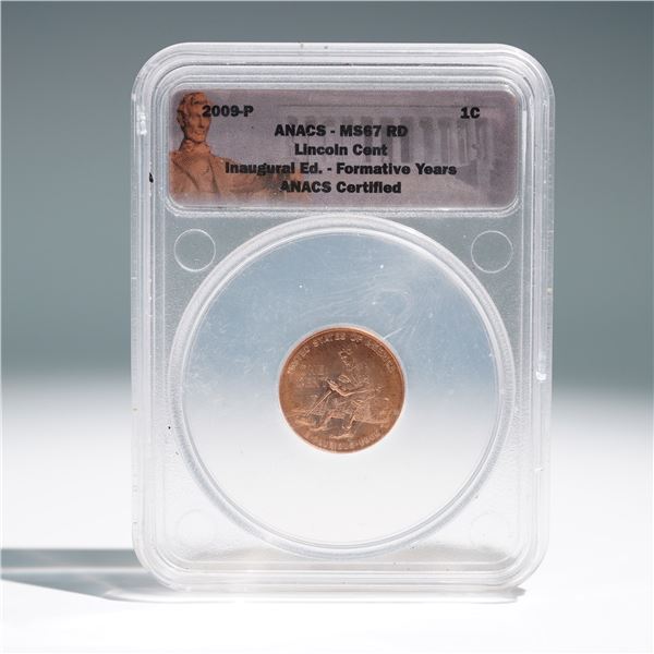 2009 P Lincoln Cent, Formative Years Reverse, ANACS MS67 Red Certified