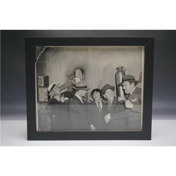 Columbia Pictures Three Stooges and Harold Brauer Framed Promotional Photo