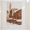 Image 5 : 3pc Framed Signed Etchings of Italian Architecture