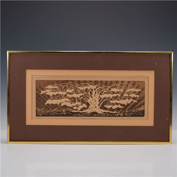 Al Kaufman, Intaglio Etching, Weeping Cherry, Signed