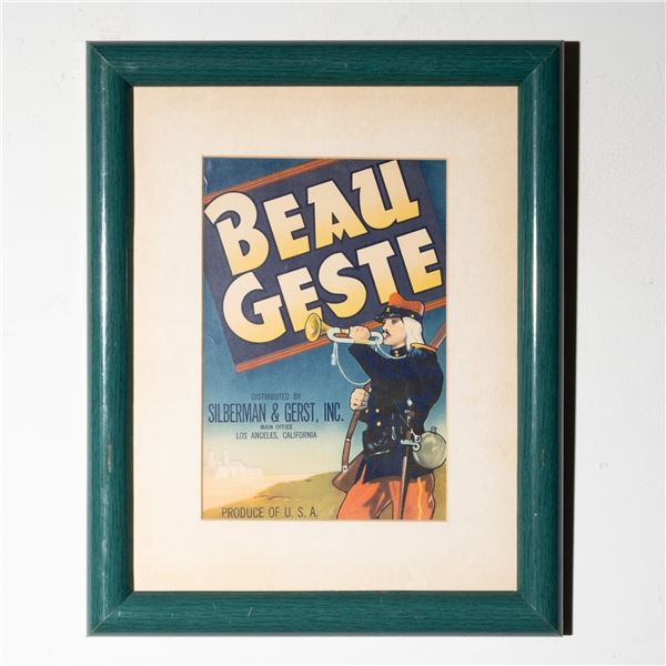 Beau Geste Vintage Produce Crate Label