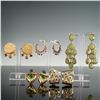 Image 1 : 5pc Costume Earring Grouping, Gemstone Accents