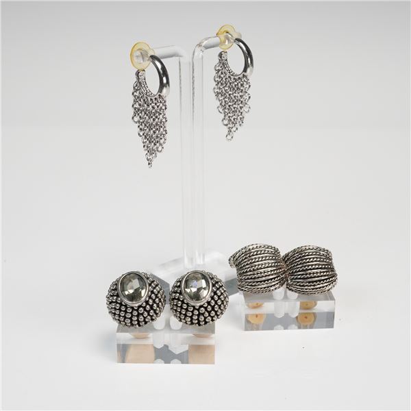 3pc Mixed Metal Earrings Lot