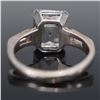 Image 5 : Silver Tone Ring with Emerald Cut Zirconia and Baguette Accents