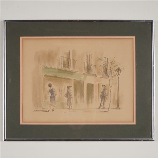 Eduardo Vicente, Color Lithograph on Paper, Shop Windows