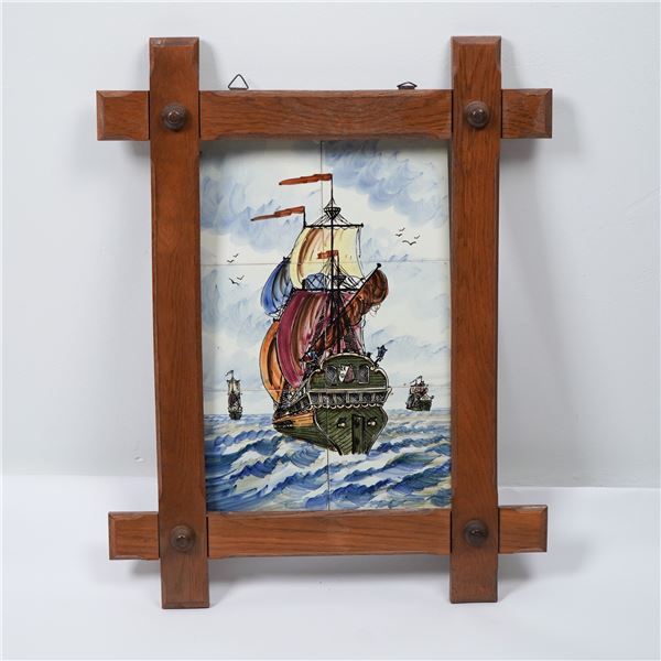 Tile Mural Ship at Sea