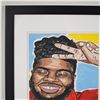 Image 2 : Amma Fordjour, Gouache on Paper, Portrait of Singer Khalid, Signed