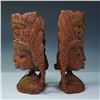 Image 2 : 2pc Hand-Carved Wood Sculptures, Tribal Busts