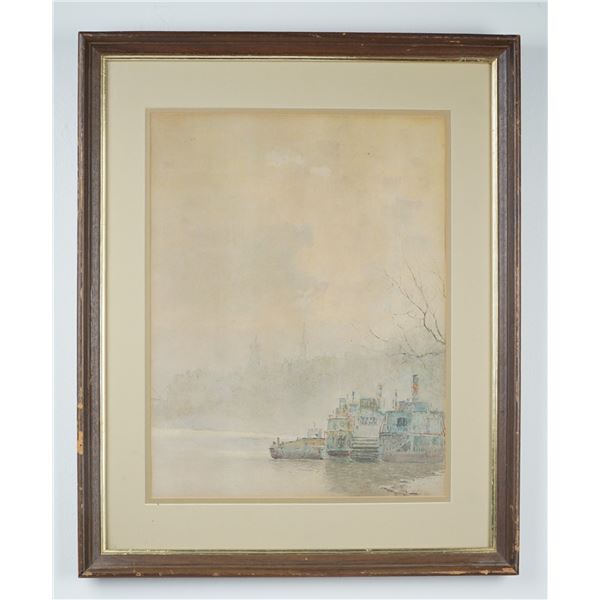After Paul Sawyier, Limited Edition Lithograph on Paper, Misty Evening