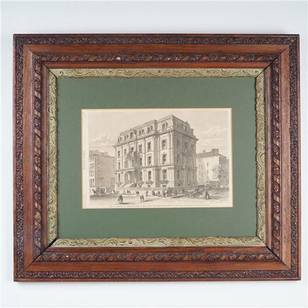 Harper's Weekly, 1869 Engraving A. T. Stewart Fifth Avenue Residence