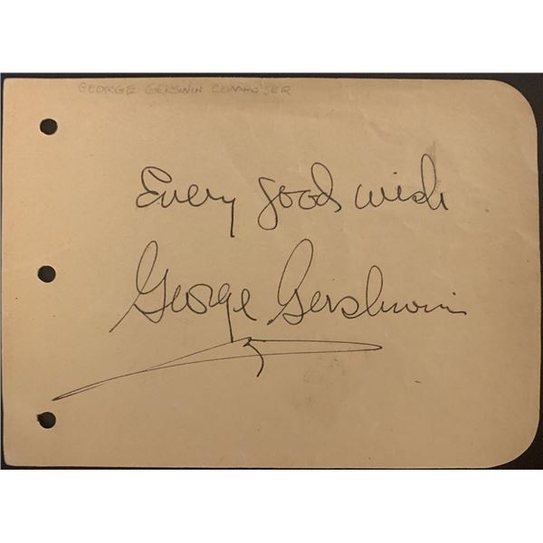 Composer George Gershwin original signature
