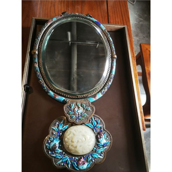Cloisonné Enamel Copper-Silver Mirror