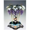 Image 2 : Cloisonné Enamel and Jade Inlaid Floral and Grape Bonsai
