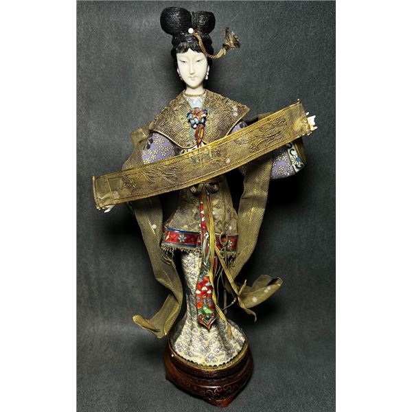 Cloisonné Enamel Lady Figurine