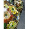 Image 5 : Pair of Cloisonné Enamel Vases with Floral Scrolls  Description