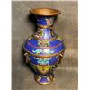 Image 5 : Cloisonné Enamel Vase with Taotie Masks on Blue Ground