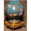 Image 3 : Cloisonné Enamel Vase with Floral and Bird Motifs (Adapted as Lamp Base)