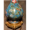 Image 4 : Cloisonné Enamel Vase with Floral and Bird Motifs (Adapted as Lamp Base)