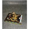 Image 2 : Late Qing to Republic Period Cloisonné Paperweight with Gilt Lion Finial and “Two Dragons C