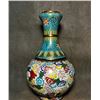 Image 1 : Cloisonné Enamel Vase with Floral Scrolls