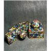 Image 7 : Pair of Cloisonné Enamel Scholar’s Desk Ornaments with Floral Scrolls